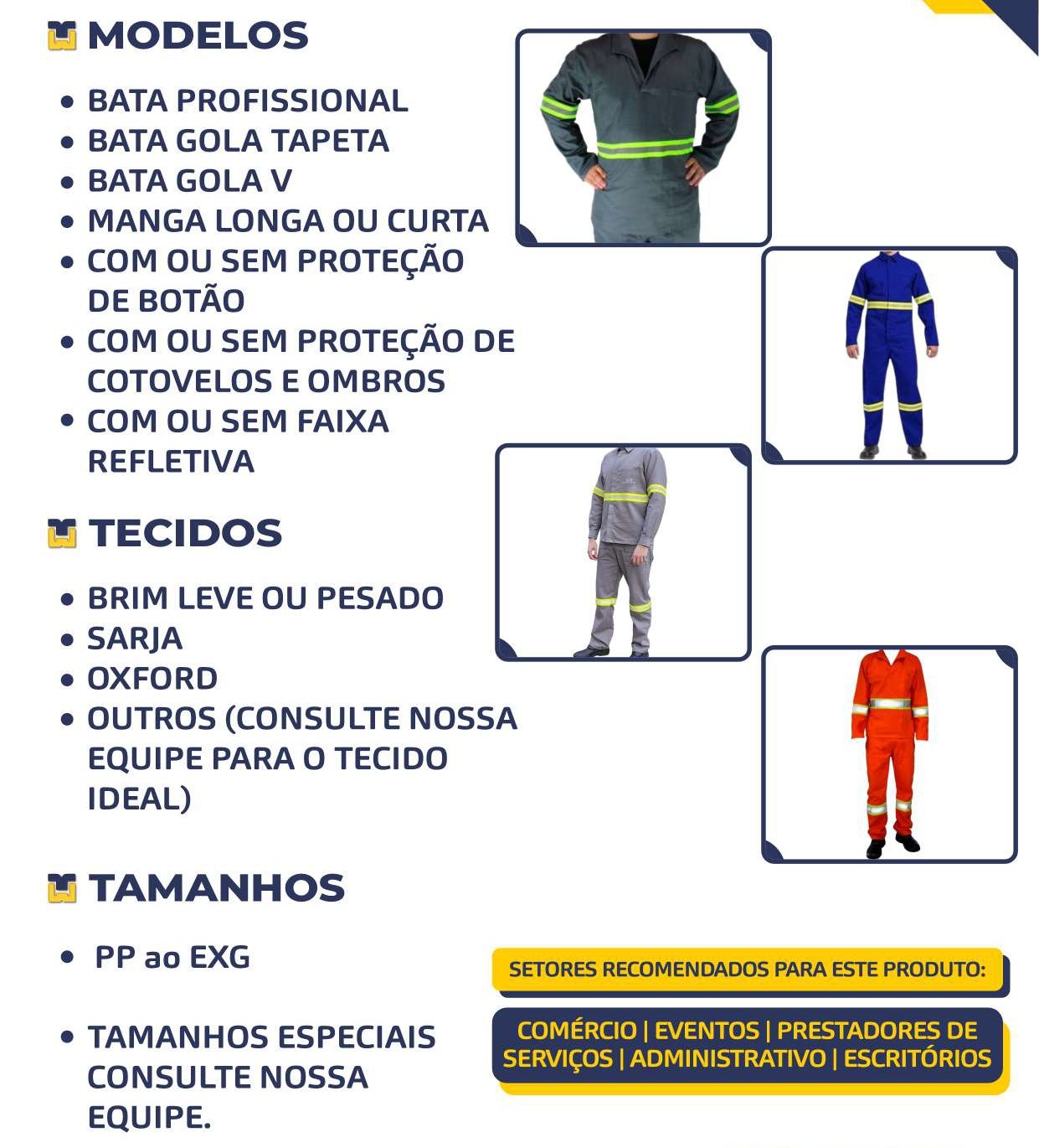 Batas e Macacões Profissionais